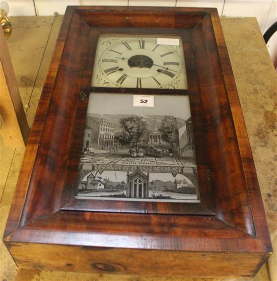 Late 19th century American mahogany cased wall clock(-)
